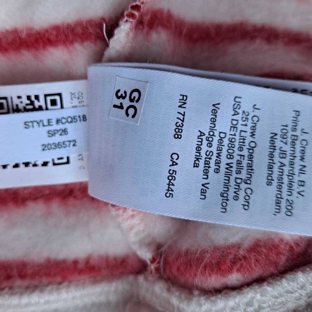 NWT J. Crew Striped Le Weekend Graphic Loose Sweatshirt Red White Womens Size XL - Picture 12 of 13